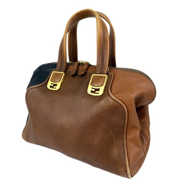 Fendi Chameleon Leather Color Block Satchel - Picture 1 of 12